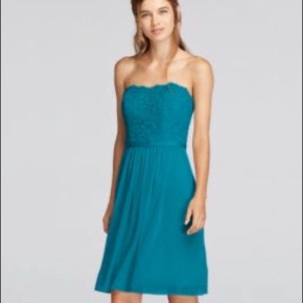 Chiffon and lace strapless dress
